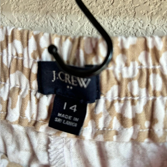 J. Crew Leopard Print Linen Blend Drawstring Pants 14 - Picture 9 of 11